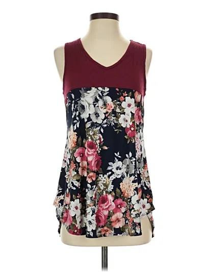 Pre-owned Cool Melon Tank Top Burgundy Strapless Neckline Tops
