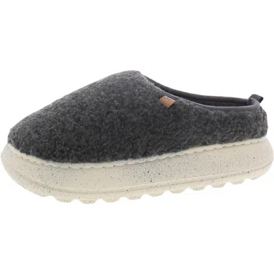 Cool Planet By Steve Madden Buzz Womens Faux Fur Lined Slip On Mules In Grey