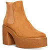 Cool Planet By Steve Madden Lilyyy Womens Faux Suede Zip Up Platform Heels In Orange