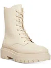 Cool Planet By Steve Madden Moss Womens Faux Leather Round Toe Mid-calf Boots In Beige