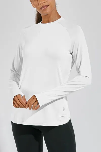 Coolibar Accelera Performance Long Sleeve Top, Upf 50+ Sun Protection In White