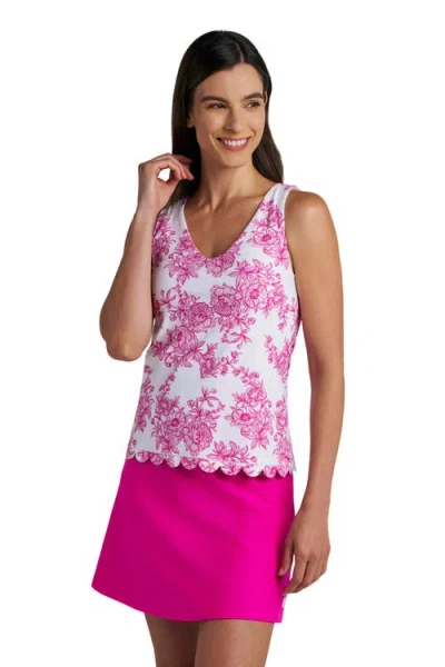 Coolibar Acropora Tankini With Scallop Detail, Upf 50+ Sun Protection In Pink