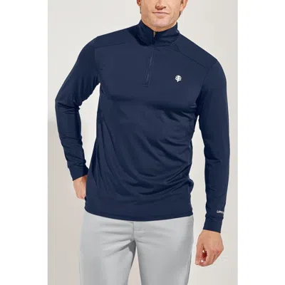 Coolibar Agility Performance Pullover, Upf 50+ Sun Protection In Blue