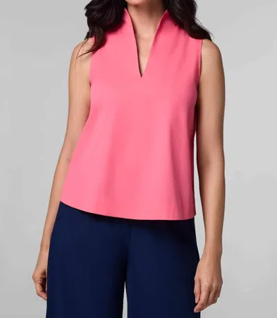 Coolibar Cape Stand Collar Blouse In Sunkist Coral In Pink