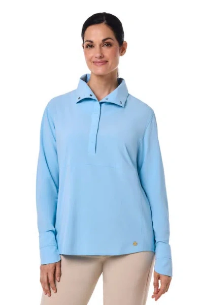 Coolibar Catona Funnel Neck Long Sleeve Top, Upf 50+ Sun Protection In Blue