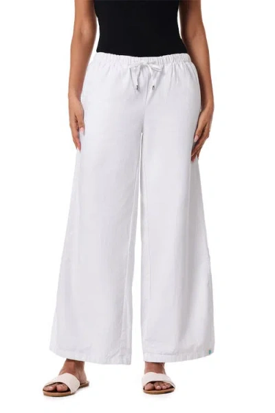 Coolibar Chambray Wide Leg Pants In White