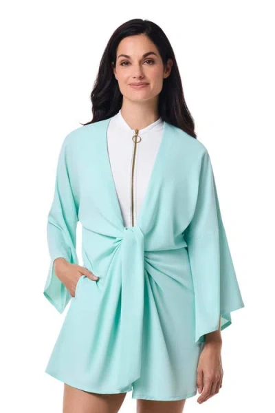 Coolibar Cover-up With Front Tie, Upf 50+ Sun Protection, Ocean Drive In Blue