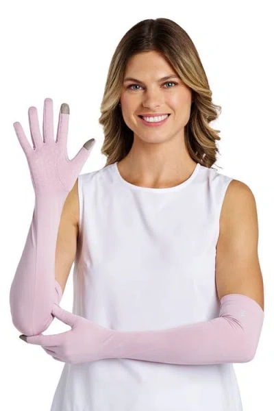 Coolibar Culebra Long Full Finger Uv Sun Gloves, Upf 50+ Sun Protection In Pink