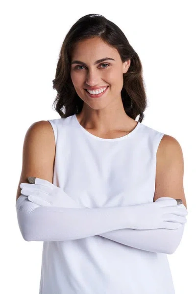 Coolibar Culebra Long Full Finger Uv Sun Gloves, Upf 50+ Sun Protection In White