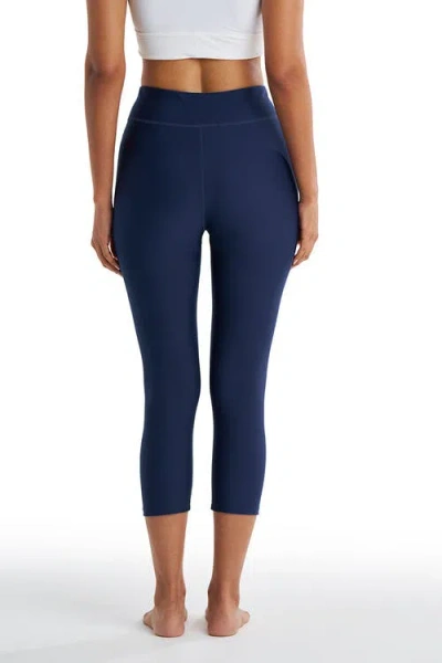 Coolibar Deep Water Swim Capris, Upf 50+ Sun Protection In Blue