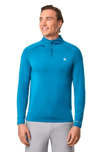 Coolibar Fairway Golf Pullover, Upf 50+ Sun Protection In Blue