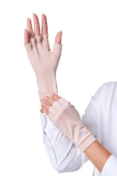 Coolibar Fingerless Uv Sun Gloves In Pink