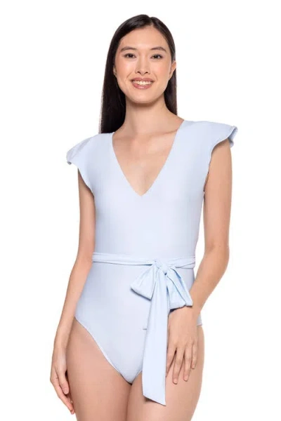 Coolibar Flutter Sleeve Swimsuit In Blue
