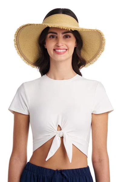 Coolibar Frayed Rolled Visor, Upf 50+ Sun Protection In Neutral