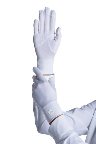 Coolibar Fuji Convertible Fingertip Uv Sun Gloves, Upf 50+ Sun Protection In White
