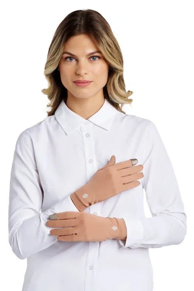 Coolibar Gannett Full Finger Uv Sun Gloves, Upf 50+ Sun Protection In Brown