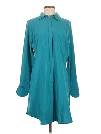 Pre-owned Coolibar Long Sleeve Blouse In Blue