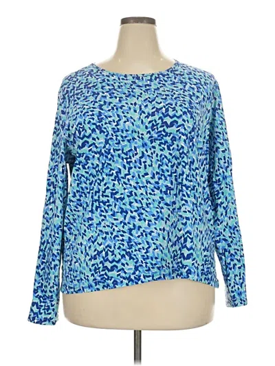 Pre-owned Coolibar Long Sleeve Blouse In Blue