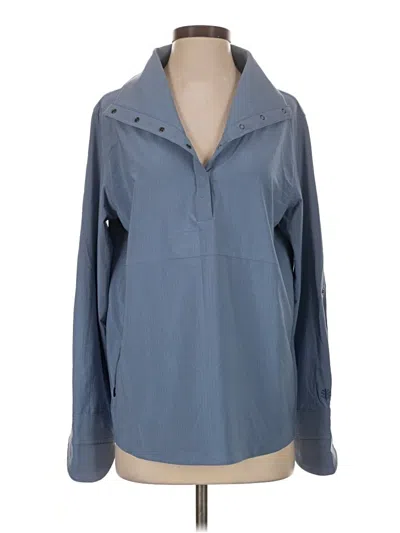 Pre-owned Coolibar Long Sleeve Blouse In Blue