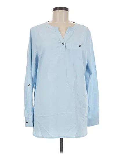 Pre-owned Coolibar Long Sleeve Blouse In Blue