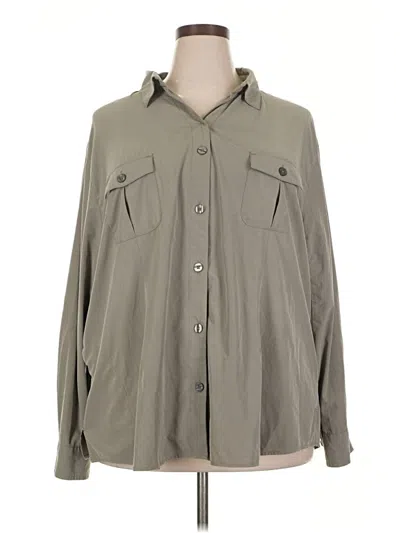 Pre-owned Coolibar Long Sleeve Blouse In Gray