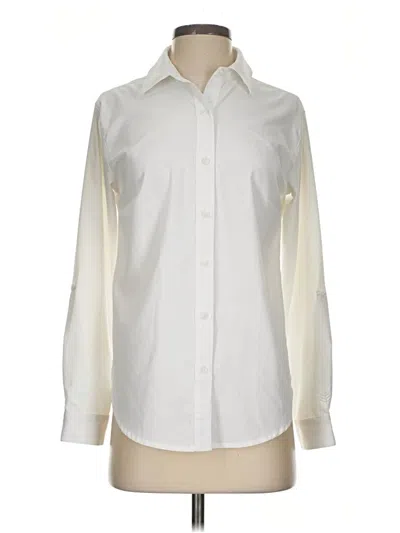 Pre-owned Coolibar Long Sleeve Blouse In Ivory