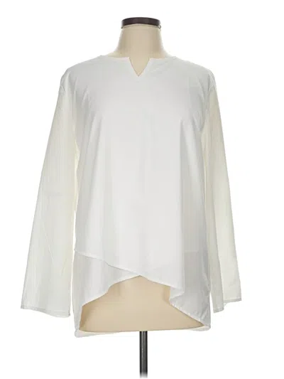 Pre-owned Coolibar Long Sleeve Blouse In Ivory