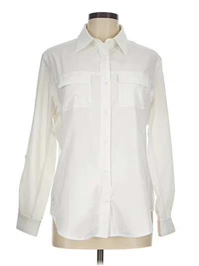 Pre-owned Coolibar Long Sleeve Blouse In Ivory
