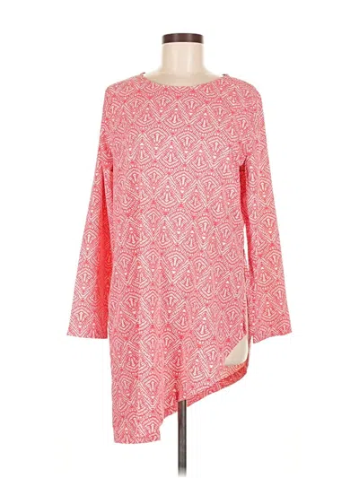 Pre-owned Coolibar Long Sleeve Blouse In Red