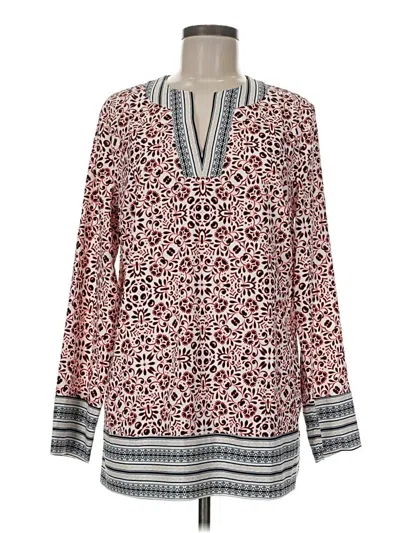 Pre-owned Coolibar Long Sleeve Blouse In Red