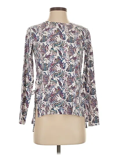 Pre-owned Coolibar Long Sleeve Blouse In White