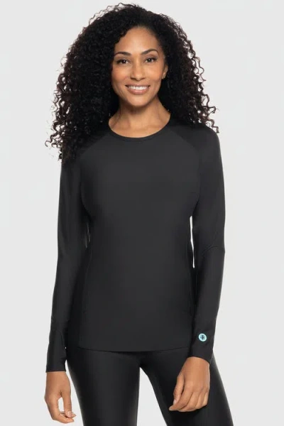 Coolibar Long Sleeve Swim Shirt In Black
