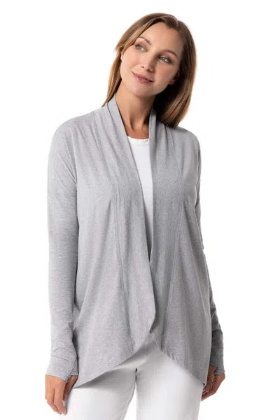 Coolibar Lumaleo Long Sleeve Sun Wrap With Back Slit, Upf 50+ Sun Protection In Gray