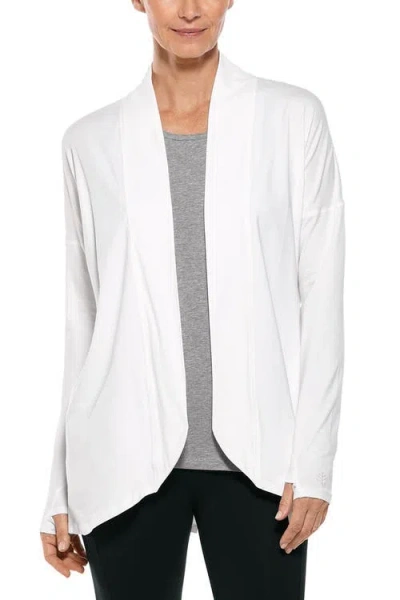 Coolibar Lumaleo Long Sleeve Sun Wrap With Back Slit, Upf 50+ Sun Protection In Metallic