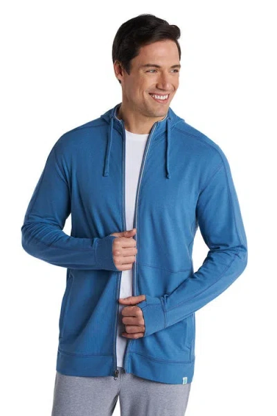 Coolibar Lumaleo Zip-up Hoodie, Upf 50+ Sun Protection In Blue