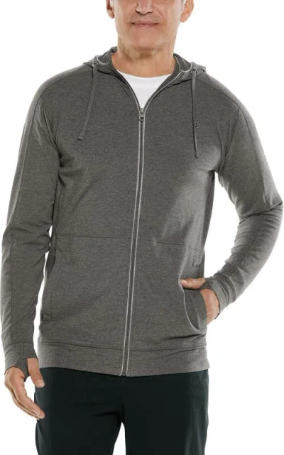 Coolibar Lumaleo Zip-up Hoodie, Upf 50+ Sun Protection In Gray