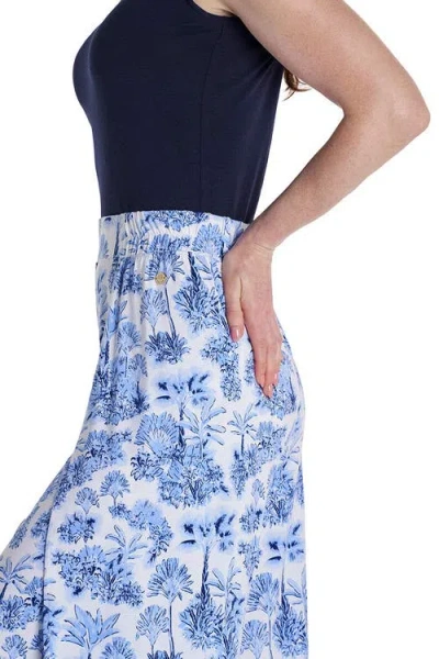 Coolibar Lynsu Wide Leg Pants With Overlap Detail, Upf 50+ Sun Protection In Blue