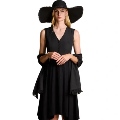 Coolibar Monroe 2.0 Midi Dress With Front Button, Upf 50+ Sun Protection In Black