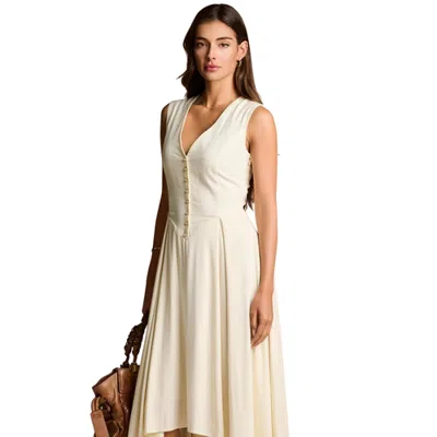 Coolibar Monroe 2.0 Midi Dress With Front Button, Upf 50+ Sun Protection In White