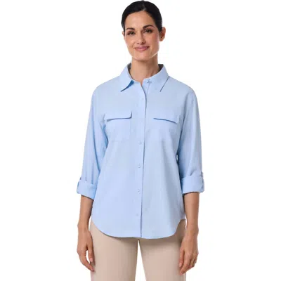 Coolibar Mylitta Travel Long Sleeve Shirt, Upf 50+ Sun Protection In Blue