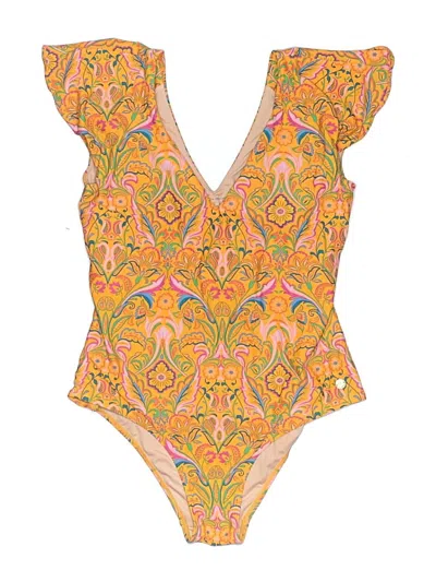 Pre-owned Coolibar One Piece Swimsuit In Yellow