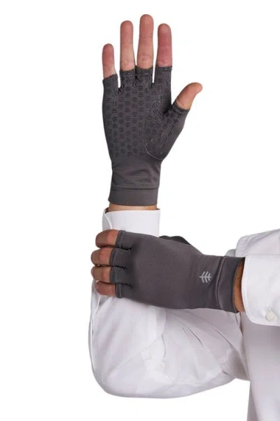 Coolibar Ouray Fingerless Uv Sun Gloves, Upf 50+ Sun Protection In Gray