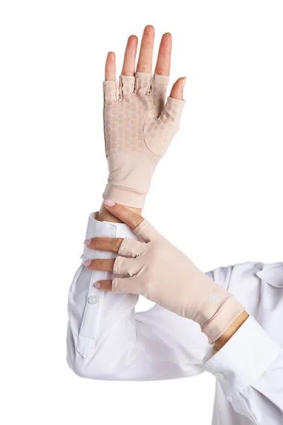 Coolibar Ouray Fingerless Uv Sun Gloves, Upf 50+ Sun Protection In Sand