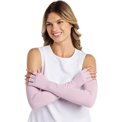Coolibar Perpetua Long Fingerless Uv Sun Gloves, Upf 50+ Sun Protection In Pink