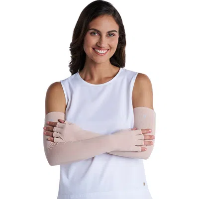 Coolibar Perpetua Long Fingerless Uv Sun Gloves, Upf 50+ Sun Protection In Sand