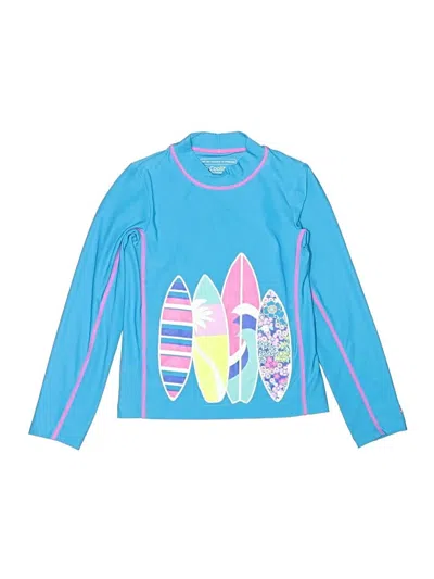 Pre-owned Coolibar Kids' Rash Guard In Blue