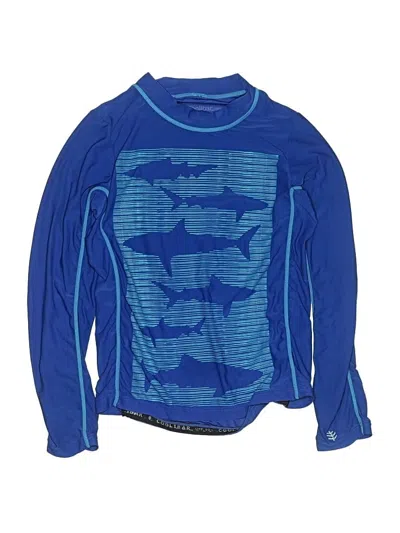 Pre-owned Coolibar Kids' Rash Guard In Blue