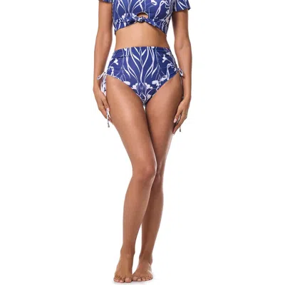 Coolibar Reversible Ruche Swim Bottoms In Blue
