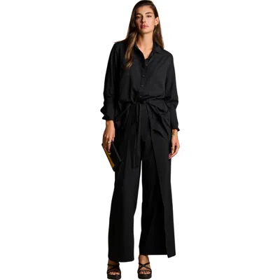 Coolibar Rhodes Pleated Back Pleated Shirt With Long Sleeves, Upf 50+ Sun Protection In Black