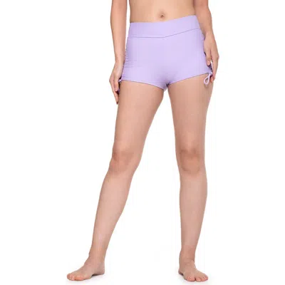 Coolibar Ruche Swim Shorts In Purple